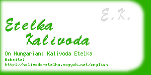 etelka kalivoda business card